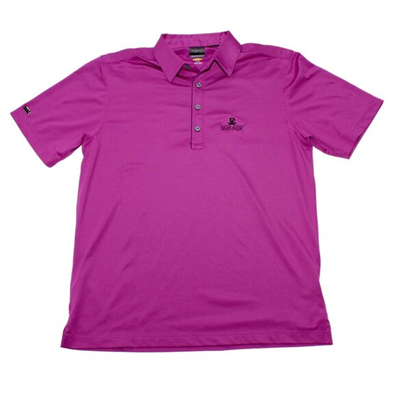 Greg Norman Devil's Pulpit Short Sleeve Golf Polo Shirt Purple Medium - Picture 2 of 6